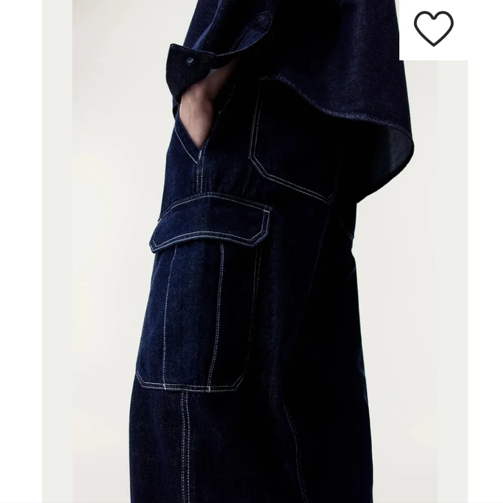 NWOT H & M XXL Loose Cargo Denim Joggers(bin2)